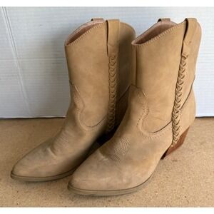 Report Women Sz‎ 7.5 Ankle Cowboy Boots Kalani Boho Western Braided Leather Boho